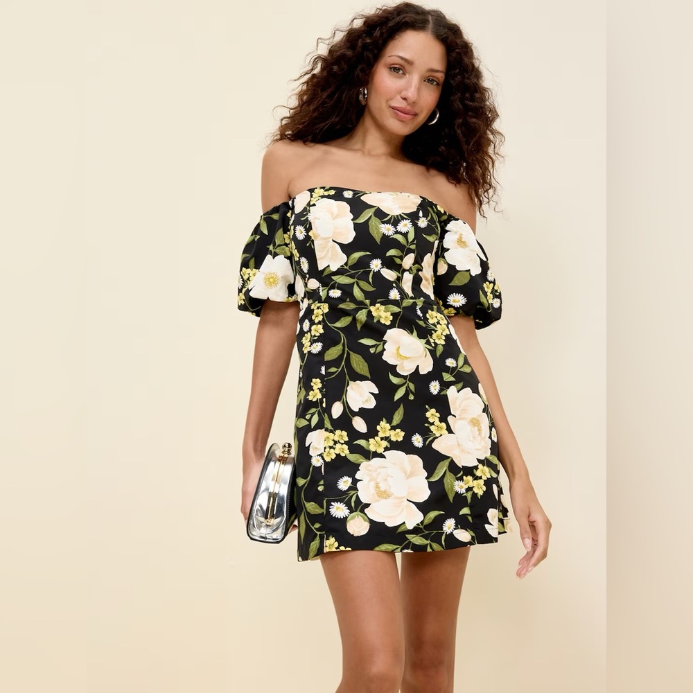 NWT! The Occasion Fit & Flare Puff-Sleeve Taffeta Mini Dress - MEDIUM TALLπ